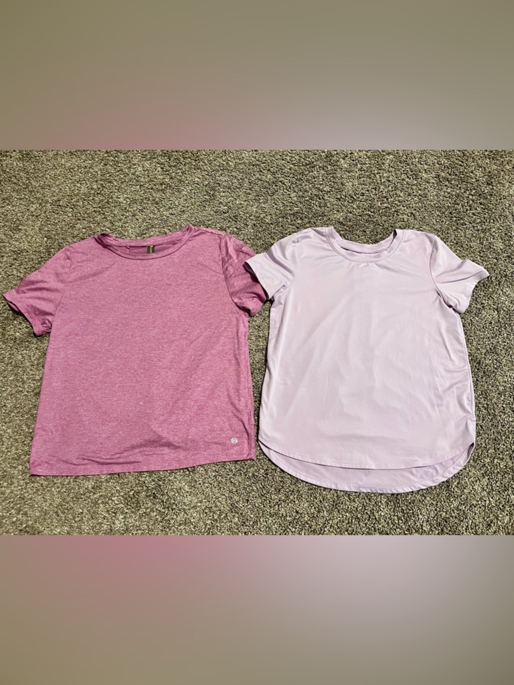 2 girls athletic shirts. Sz L 10/12